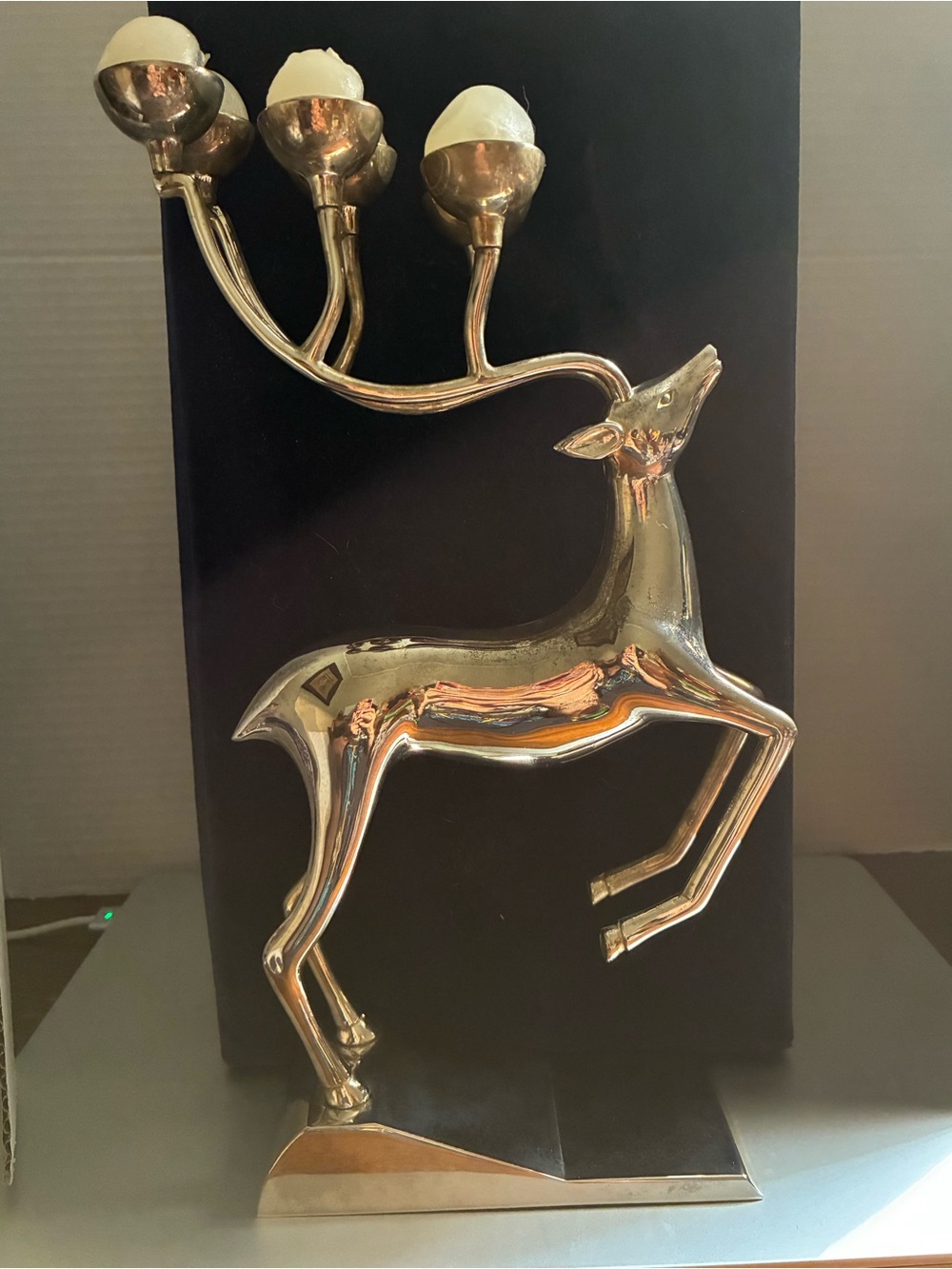 Vintage Silver Plated Godinger Reindeer Candelabra Nordstrom Holiday